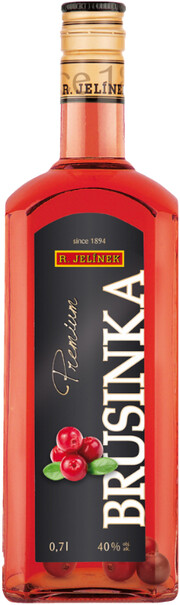 На фото изображение R. Jelinek, Brusinka Premium, 0.7 L (Рудольф Елинек, Брусника Премиум объемом 0.7 литра)