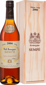 Armagnac Sempe, Millesime, Armagnac AOC, 2006, wooden box, 0.7 л