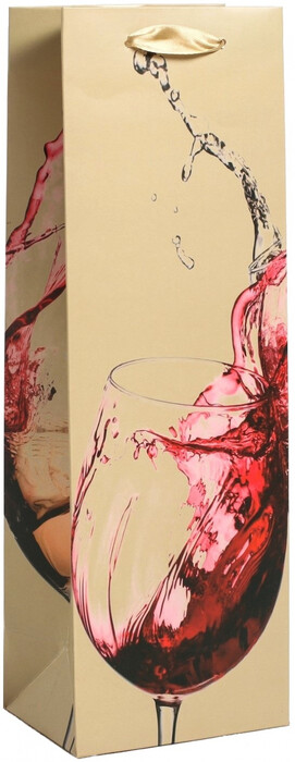 На фото изображение На фото изображение Bag for 1 bottle of wine, Beige (Пакет на 1 бутылку вина, Бежевый)