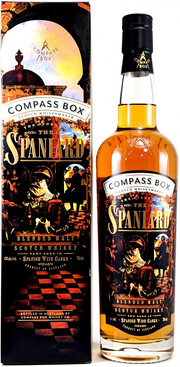 На фото изображение Compass Box, The Story of the Spaniard, gift box, 0.7 L (Компас Бокс, Зе Стори оф зе Спаниард, в подарочной коробке в бутылках объемом 0.7 литра)