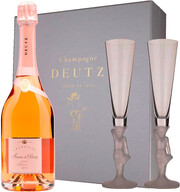 Amour de Deutz Brut Rose, 2009, gift box with 2 glasses