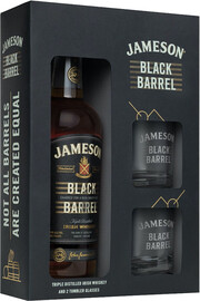 Ірландська віскі Jameson, Black Barrel, gift box with 2 glasses, 0.7 л