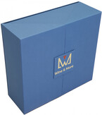 Gift Box for 1 Bottle and 2 Glasses, dark blue