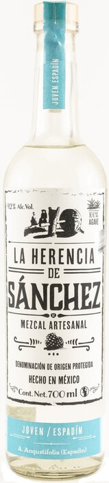 На фото изображение La Herencia de Sanchez Joven Espadin, 0.7 L (Ля Эренсия де Санчес Ховен Эспадин объемом 0.7 литра)