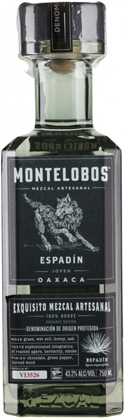 На фото изображение Montelobos, Espadin Joven, 0.75 L (Монтелобос, Эспадин Ховен объемом 0.75 литра)