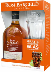 Ром Ron Barcelo, Gran Anejo, gift box with glass, 0.7 л