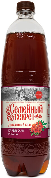На фото изображение Семейный Секрет Карельская Рябина, ПЭТ, объемом 1 литр (Family Secret Karelian Rowan, PET 1 L)