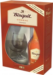 Bisquit Classique with glass, gift box, 0.7 L