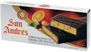 San Andres Turron of marzipan and orange in dark chocolate, 200 g