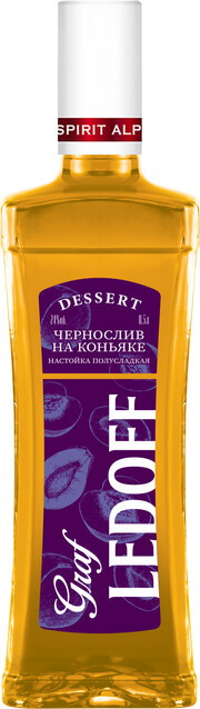 На фото изображение Graf Ledoff Dessert Chernosliv na Konyake, 0.5 L (Граф Ледофф Десерт Чернослив на коньяке объемом 0.5 литра)