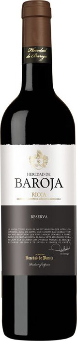 На фото изображение Heredad de Baroja, Reserva, Rioja DOCa, 2014, 0.75 L (Эредад де Бароха, Резерва, 2014 объемом 0.75 литра)