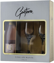 Gaetano Moscato Rose, gift set with 2 glasses