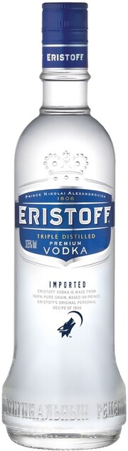 На фото изображение Eristoff, 0.5 L (Эристофф объемом 0.5 литра)