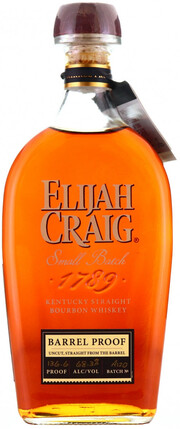 На фото изображение Elijah Craig Barrel Proof (68.3%), 0.75 L (Элайджа Крейг Баррел Пруф (68.3%) в бутылках объемом 0.75 литра)