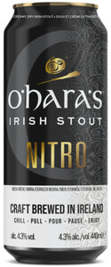Ирландское пиво Carlow, OHaras Irish Stout Nitro, in can, 0.44 л