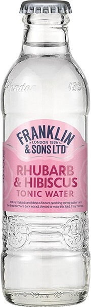 На фото изображение Franklin & Sons, Rhubarb with Hibiscus Tonic, 0.2 L (Франклин & Санс, Ревень и Гибискус Тоник объемом 0.2 литра)