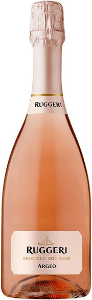 На фото изображение Ruggeri, Argeo Prosecco DOC Brut Rose, 0.75 L (Руджери, Аржео Просекко Розе объемом 0.75 литра)