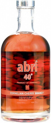 На фото изображение Abri Cornelian Cherry Brandy, 0.75 L (Абри Кизилововый Бренди объемом 0.75 литра)