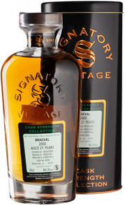 Виски Signatory Vintage, Cask Strength Collection Braeval 21 Years, 2000, metal tube, 0.7 л