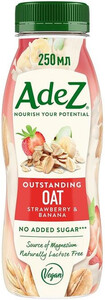 AdeZ Outstanding Oat, Strawberry & Banana, plant based drink, 250 ml