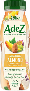 AdeZ Amazing Almond, Mango & Passionfruit, plant based drink, 250 ml