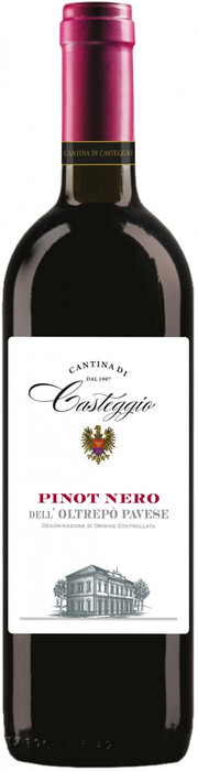 На фото изображение Cantina di Casteggio, Pinot Nero dellOltrepo Pavese DOC, 2019, 0.75 L (Кантина ди Кастеджио, Пино Неро дель Ольтрепо Павезе, 2019 объемом 0.75 литра)
