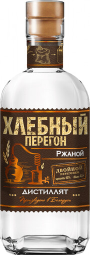 На фото изображение Хлебный Перегон Ржаной Дистиллят, объемом 0.5 литра (Hlebnyj Peregon Rzhanoj Distillyat 0.5 L)