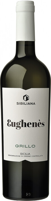 На фото изображение Sibiliana, Eughenes Grillo, Sicilia DOC, 2020, 0.75 L (Эугенес Грилло, 2020 объемом 0.75 литра)