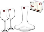 Rona, Carafes Decanter & Two Glasses, set of 3 pcs