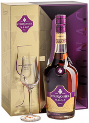 In the photo image Courvoisier VSOP, gift box with 1 glass, 0.7 L