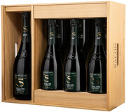 Salon, S Brut Blanc de Blancs, gift set with 7 bottles in wooden box