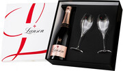 Lanson, Le Rose Brut, gift box with 2 glasses