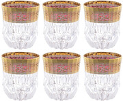 Timon, Adagio Whisky Glass, Transparent/Red, set of 6 pcs, 320 мл