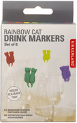 Kikkerland, Rainbow Cat Drink Markers, set of 8 pcs