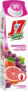 Джей-7 Тонус Красный Виноград-Грейпфрут, Тетра Пак, 0.9 л