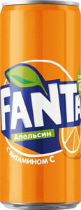 Газированная вода Fanta Orange, in can, 250 мл