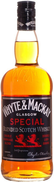 На фото изображение Whyte & Mackay Special, 1 L (Уайт энд Маккей Спешиал в бутылках объемом 1 литр)