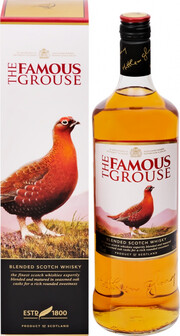 На фото изображение The Famous Grouse Finest, with box, 1 L (Фэймос Граус Файнест, в коробке в бутылках объемом 1 литр)