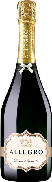На фото изображение Agroservis, Allegro Crema di Vanilla, 0.75 L (Агросервис, Аллегро Крем-Ваниль, слабоалкогольный напиток объемом 0.75 литра)
