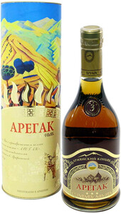 Armenian Cognac Aregak 3 Stars, in tube, 0.5 L