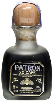 На фото изображение Patron XO Cafe Liquor, 0.05 L (Патрон ХО Кафе Ликер объемом 0.05 литра)