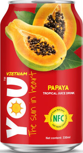Ю Вьетнам Папайя, Напиток Сокосодержащий 30%, 0.33 л