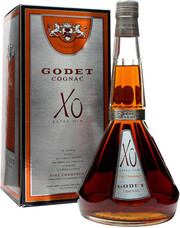 На фото изображение Godet, XO Extra Old, Fine Champagne, gift box, 0.7 L (Годе, Икс О Экстра Олд, Фин Шампань, в подарочной коробке объемом 0.7 литра)