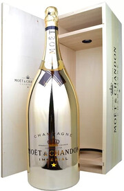 Шампанское Moet & Chandon, Brut Imperial, gold bottle, wooden box, 3 л