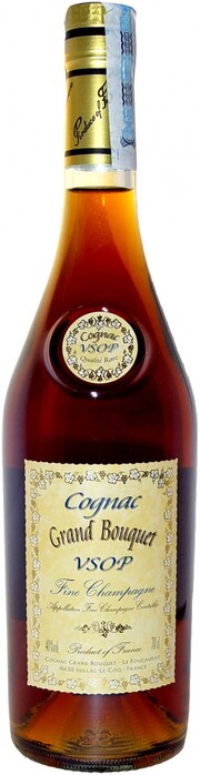 На фото изображение Grand Bouquet VSOP, Fine Champagne, 0.7 L (Гран Буке Ле Фукода, Гран Буке VSOP, Фин Шампань объемом 0.7 литра)