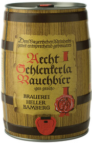 На фото изображение Schlenkerla, Rauchbier Marzen, in keg, 30 L (Шленкерла, Раухбир Мерцен, в кеге объемом 30 литров)