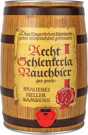 На фото изображение Schlenkerla, Rauchbier Marzen, mini keg, 5 L (Шленкерла, Раухбир Мерцен, в бочонке объемом 5 литров)
