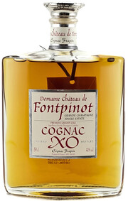 На фото изображение Chateau de Fontpinot XO Grande Champagne, Premier Grand Cru Du Cognac, 0.5 L (Шато де Фонпино ХО Гранд Шампань, Премье Гран Крю региона Коньяк объемом 0.5 литра)