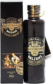 На фото изображение Riga Black Balsam, gift box, 0.2 L (Рижский Черный Бальзам, в подарочной коробке объемом 0.2 литра)
