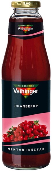 На фото изображение Vaihinger Cranberry Nektar, 0.75 L (Вайхингер клюквенный нектар объемом 0.75 литра)